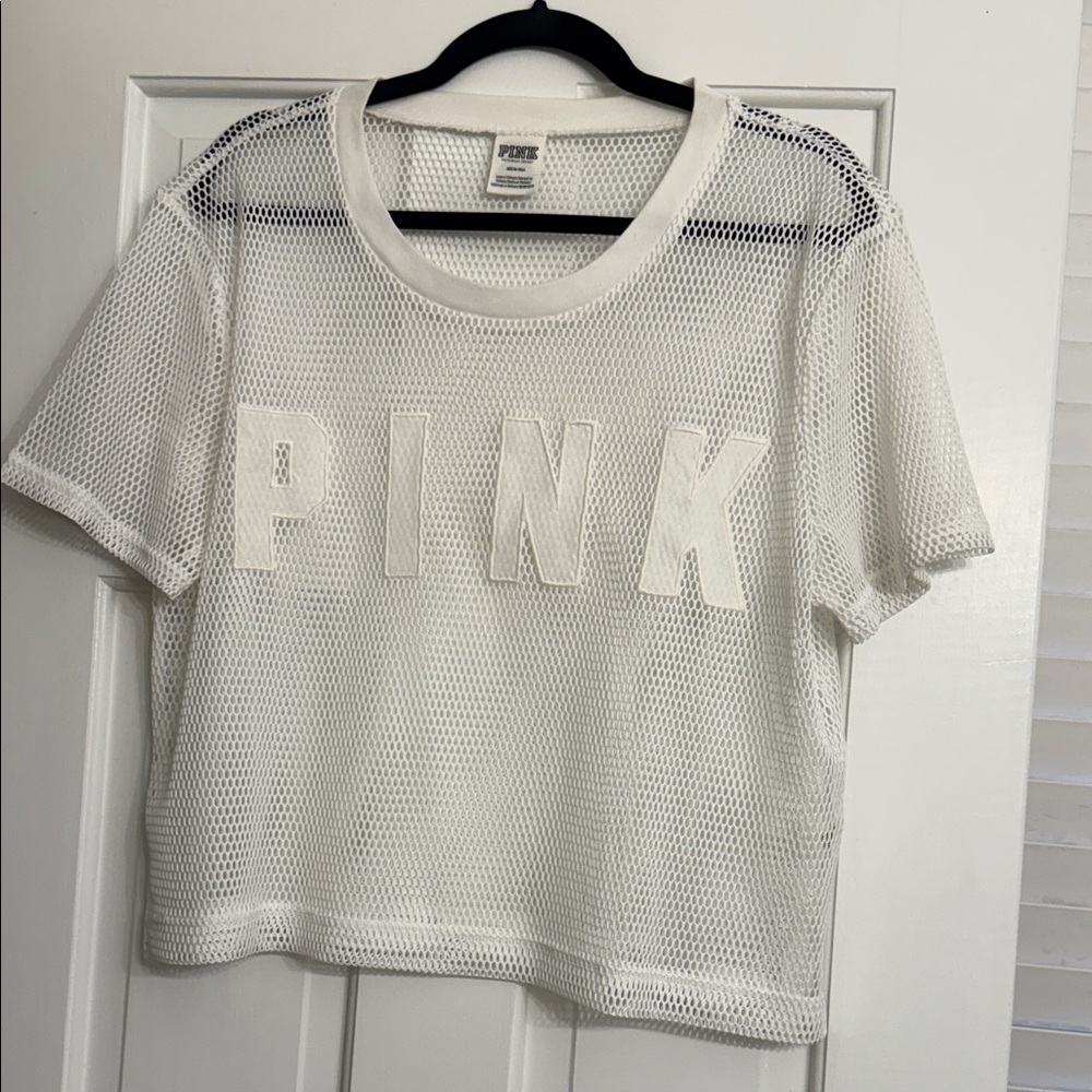 White Mesh Short Sleeve Tee